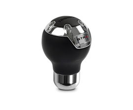 Momo GTR2 Shift Knob - Black Leather, Chrome Insert
