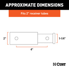 Carica l&#39;immagine nel visualizzatore di Gallery, Curt Receiver Tube Adapter (2in to 1-1/4in Shank 3500lbs GTW 4in Length)
