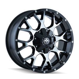 Mayhem 8015 Warrior 18x9 / 8x165.1 BP / 18mm Offset / 130.8mm Hub Black/Machined Face Wheel