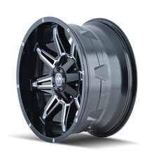 Cargar imagen en el visor de la galería, Mayhem 8090 Rampage 17x9 / 8x165.1 BP / 18mm Offset / 130.8mm Hub Black w/ Milled Spokes Wheel