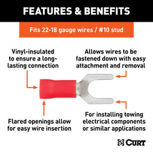 Carica l&#39;immagine nel visualizzatore di Gallery, Curt Spade Terminals (22-18 Wire Gauge 10 Stud Size 100-Pack)