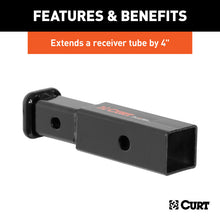 Carica l&#39;immagine nel visualizzatore di Gallery, Curt Receiver Tube Adapter (2in to 1-1/4in Shank 3500lbs GTW 4in Length)