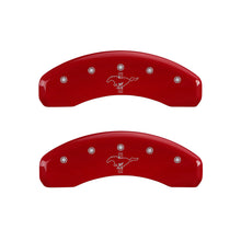 Charger l&#39;image dans la galerie, MGP 4 Caliper Covers Engraved Front 2015/Mustang Engraved Rear 2015/Bar &amp; Pony Red/Silve 19in. Min