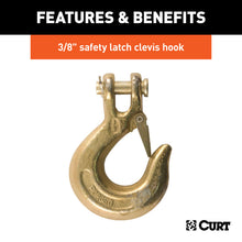 Load image into Gallery viewer, Curt 35in Safety Chain w/1 Clevis Hook (16200lbs Yellow Zinc)