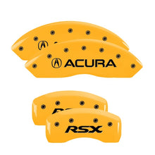 गैलरी व्यूवर में इमेज लोड करें, MGP 4 Caliper Covers Engraved Front Acura Rear RSX Yellow Finish Black Char 2002 Acura RSX