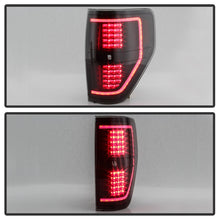 Carica l&#39;immagine nel visualizzatore di Gallery, xTune 09-14 Ford F-150 Light Bar LED Tail Lights - Black Smoke (ALT-JH-FF15009-LBLED-BSM)