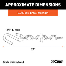 Load image into Gallery viewer, Curt 27in Safety Chain w/1 S-Hook (2000lbs Clear Zinc)