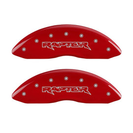 MGP 4 Caliper Covers Engraved Front & Rear Raptor Red finish silver ch