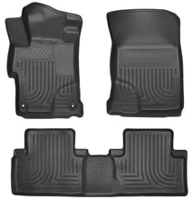 Laden Sie das Bild in den Galerie-Viewer, Husky Liners 2014 Honda Civic Sedan WeatherBeater Black Front &amp; 2nd Seat Floor Liners - 2to4wheels