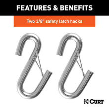 Load image into Gallery viewer, Curt 43-7/8in Safety Cables w/2 Snap Hooks (3500lbs Vinyl-Coated 2-Pack)