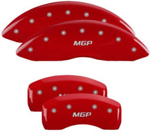 गैलरी व्यूवर में इमेज लोड करें, MGP 4 Caliper Covers Engraved Front &amp; Rear MGP Red Finish Silver Char 2019 Lincoln Nautilus