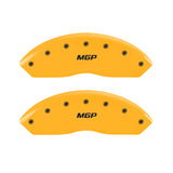 MGP 4 Caliper Covers Engraved Front & Rear MGP Yellow Finish Black Char 2001 Ford Mustang
