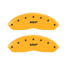 MGP 4 Caliper Covers Engraved Front & Rear MGP Yellow Finish Black Char 2011 Audi A6 Quattro - 2to4wheels