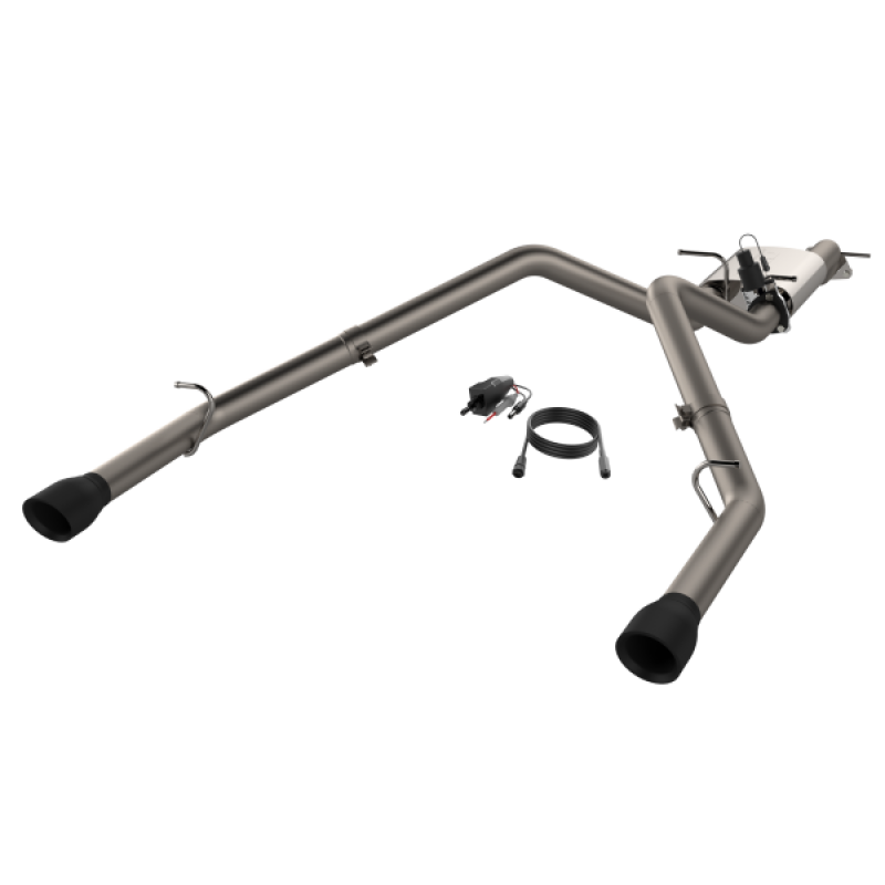 QTP 19-20 Ram 1500 304SS Screamer Cat-Back Exhaust Rear Split Exit w/4.5in Black Tips - 2to4wheels