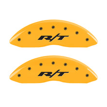 Charger l&#39;image dans la galerie, MGP 4 Caliper Covers Engraved Front &amp; Rear RT1-Truck Yellow finish black ch