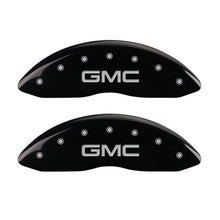 Charger l&#39;image dans la galerie, MGP Front set 2 Caliper Covers Engraved Front GMC Black finish silver ch
