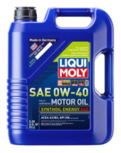 Laden Sie das Bild in den Galerie-Viewer, LIQUI MOLY 5L Synthoil Energy A40 Motor Oil SAE 0W40 - Single