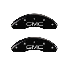 गैलरी व्यूवर में इमेज लोड करें, MGP 4 Caliper Covers Engraved Front &amp; Rear GMC Black finish silver ch
