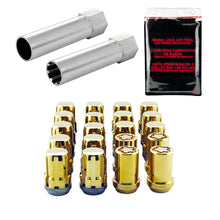 Laden Sie das Bild in den Galerie-Viewer, McGard SplineDrive Tuner 5 Lug Install Kit w/Locks &amp; Tool (Cone) M12X1.25 / 13/16 Hex - Gold