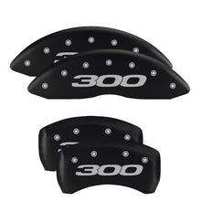 Laden Sie das Bild in den Galerie-Viewer, MGP 4 Caliper Covers Engraved Front &amp; Rear Style 1/Chrysler Wing Black finish silver ch