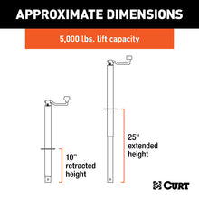Load image into Gallery viewer, Curt A-Frame Jack w/Top Handle (5000lbs 15in Travel)