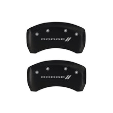Charger l&#39;image dans la galerie, MGP 4 Caliper Covers Engraved Front &amp; Rear With stripes/Dodge Red finish silver ch