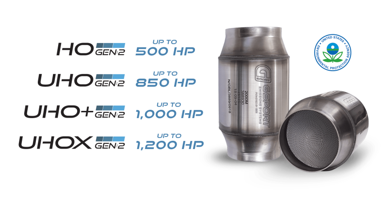 GESI G-Sport 400 CPSI GEN 2 EPA Approved 2.5in Inlet/Outlet Catalytic Converter