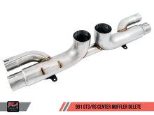 Charger l&#39;image dans la galerie, AWE Tuning Porsche 991 GT3 / RS Center Muffler Delete - Chrome Silver Tips