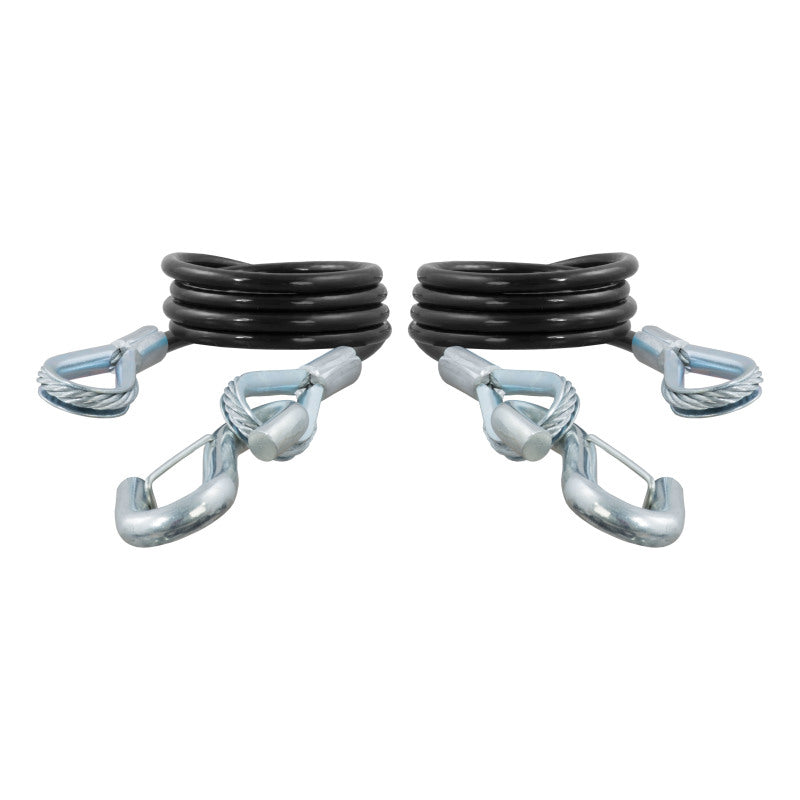 Curt 43-7/8in Safety Cables w/2 Snap Hooks (3500lbs Vinyl-Coated 2-Pack)