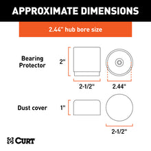 Load image into Gallery viewer, Curt 2.44in Bearing Protectors &amp; Covers (2-Pack)
