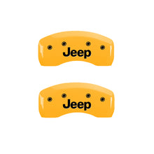 Charger l&#39;image dans la galerie, MGP 4 Caliper Covers Engraved Front JEEP Engraved Rear JEEP Grill logo Black finish silver ch