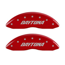 Charger l&#39;image dans la galerie, MGP 4 Caliper Covers Engraved Front &amp; Rear Daytona Red finish silver ch
