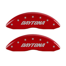 MGP 4 Caliper Covers Engraved Front & Rear Daytona Red finish silver ch