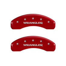 Charger l&#39;image dans la galerie, MGP 4 Caliper Covers Engraved Front &amp; Rear WRANGLER Red finish silver ch