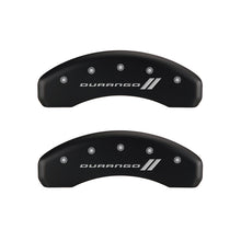 Cargar imagen en el visor de la galería, MGP 4 Caliper Covers Engraved Front &amp; Rear With stripes/Durango Red finish silver ch