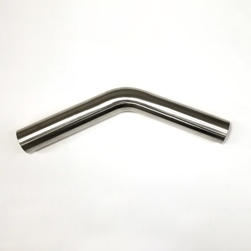 Stainless Bros 2.36in Diameter 1.5D / 3.5in CLR 45 Degree Bend 6.5in leg/6.5in leg Mandrel Bend - 2to4wheels