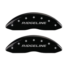 Laden Sie das Bild in den Galerie-Viewer, MGP 4 Caliper Covers Engraved Front &amp; Rear Ridgeline Black Finish Silver Char 2019 Honda Ridgeline