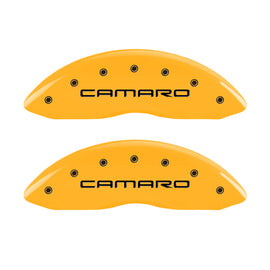 MGP 4 Caliper Covers Engraved Front Camaro Rear Z28 Yellow Finish Black Char 2000 Chevy Camaro
