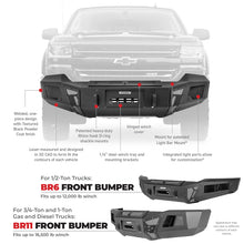 Carica l'immagine nel visualizzatore di Gallery, Go Rhino 15-19 Chevrolet Silverado 2500HD/3500HD BR11 Front Bumper Replacement - Tex. Black