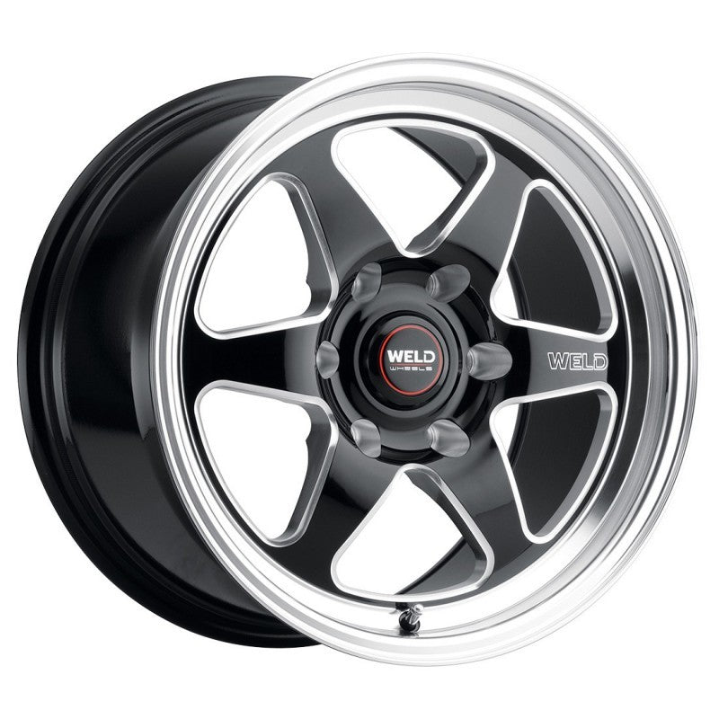 Weld 17x10 Ventura 6 Drag 6x135 ET43 BS7.25 Gloss BLK MIL DIA 87.1