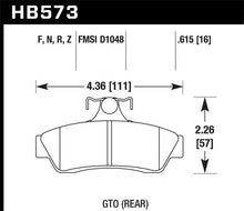 Carica l&#39;immagine nel visualizzatore di Gallery, Hawk 04-06 Pontaic GTO HPS 5.0 Rear Brake Pads