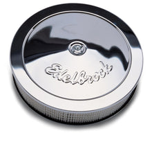 गैलरी व्यूवर में इमेज लोड करें, Edelbrock Air Cleaner Pro-Flo Series Round Steel Top Paper Element 14In Dia X 3 75In Dropped Base