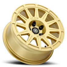 गैलरी व्यूवर में इमेज लोड करें, ICON Ricochet 17x8 5x4.5 38mm Offset 6in BS - Gloss Gold Wheel