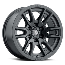 गैलरी व्यूवर में इमेज लोड करें, ICON Vector 6 17x8.5 6x5.5 25mm Offset 5.75in BS 95.1mm Bore Satin Black Wheel