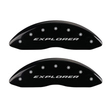 Laden Sie das Bild in den Galerie-Viewer, MGP 4 Caliper Covers Engraved Front &amp; Rear Explorer Black finish silver ch