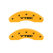 Cargar imagen en el visor de la galería, MGP 4 Caliper Covers Engraved Front Honda Engraved Rear H Logo Yellow finish black ch
