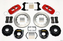 Carica l&#39;immagine nel visualizzatore di Gallery, Wilwood AERO4 Rear P-Brake Kit 14.00in Red Small Ford 2.50in Offset
