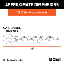 Load image into Gallery viewer, Curt 35in Safety Chain w/1 Clevis Hook (7800lbs Clear Zinc)