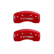 Carica l&#39;immagine nel visualizzatore di Gallery, MGP 4 Caliper Covers Engraved Front &amp; Rear I-Vtec Red Finish Silver Char 2017 Acura ILX