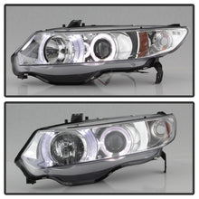 Carica l&#39;immagine nel visualizzatore di Gallery, Spyder Honda Civic 06-08 2Dr Projector Headlights LED Halo Chrome High H1 Low H1 PRO-YD-HC06-2D-HL-C